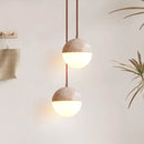 Helnys Yellow Travertine LED Pendant Light - Nordic Modern 3D Painting Shade