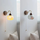 Helnys Shell Glass LED Wall Light Tiffany Style Balcony Bedroom Lamp