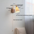 Helnys Rotatable Nordic Glass Wall Sconce with Pull Chain Switch