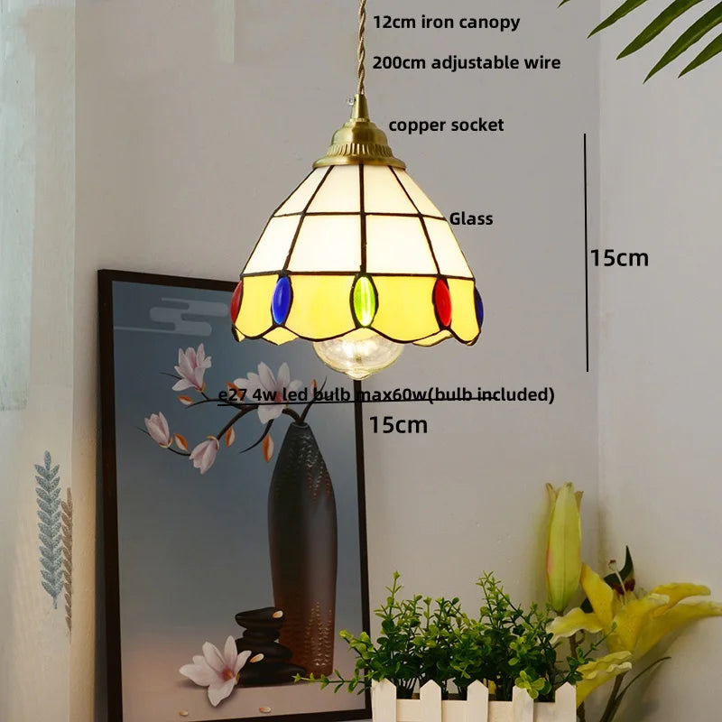 Helnys Nordic Glass LED Pendant Lamp Blue E27 Modern Hanging Light