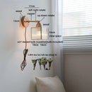 Helnys Square Glass LED Wall Light with Pull Wire Switch & Night Bedside Lamp