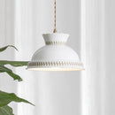 Helnys Flower Ceramic LED Pendant Light, Modern Nordic Style Copper Hanging Lamp