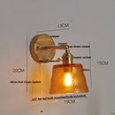 Helnys Clear Glass Wall Lights with Pull Chain Switch and Brass Finish