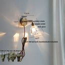 Helnys Clear Glass LED Wall Lamp Sconce, Modern Nordic Rotate Stair Light