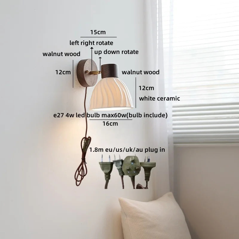 Helnys Ceramic LED Wall Lamp for Home Decoration
