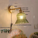 Helnys Amber Flower Glass Wall Light with Pull Chain Switch