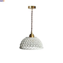 Helnys White Ceramic LED Pendant Chandelier - Japanese Style Hanging Lamp