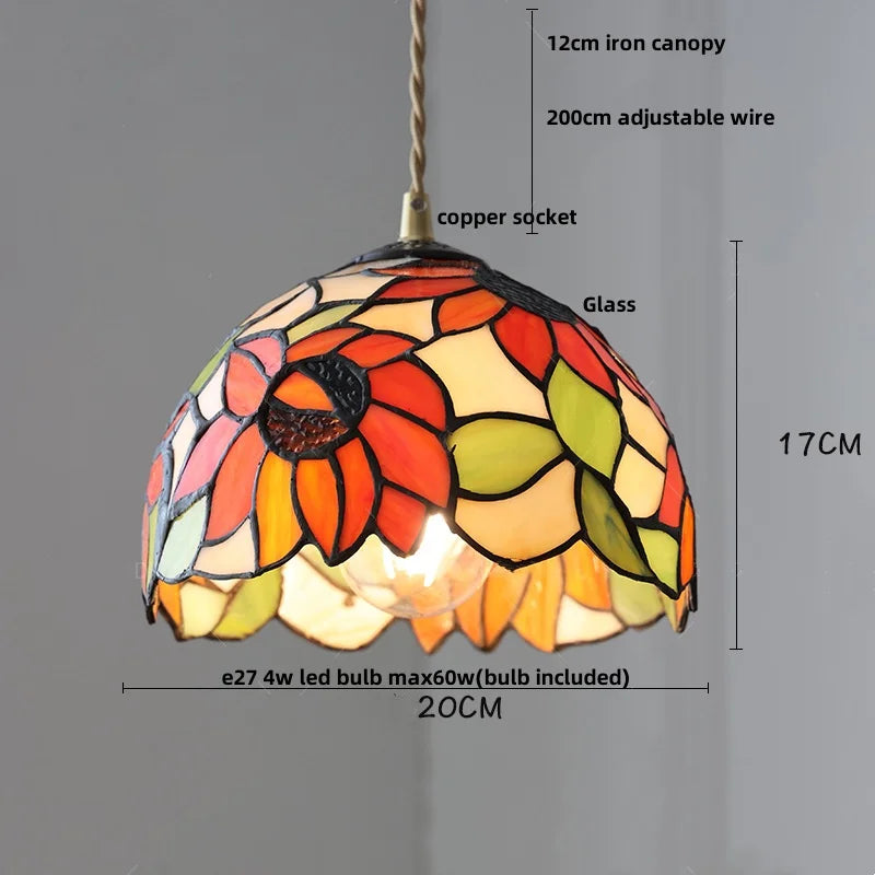 Helnys Walnut Wood LED Glass Pendant Light Fixture - Modern Nordic Hanging Lamp
