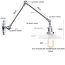 Helnys Vintage Industrial Swing Arm LED Wall Sconce with Pull Chain Switch