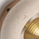 Helnys LED Ceiling Lamp Natural Yellow Travertine Walnut Wood Ceiling Lights