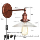 Helnys Vintage Industrial LED Wall Lamp Clear Glass Gold Bedside Light