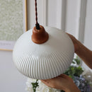 Helnys Ceramic Wood LED Pendant Lights | Adjustable Vintage Kitchen Hanging Lamps