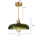 Helnys Modern Copper LED Green Glass Pendant Light for Home Decor