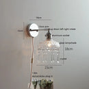 Helnys Modern Crystal LED Wall Sconce Silver Iron Bedroom Living Room Lamp