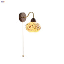 Helnys Shell Glass LED Wall Light Tiffany Style Balcony Bedroom Lamp