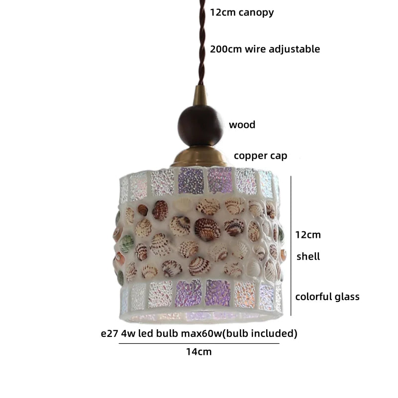 Helnys Glass LED Pendant Chandelier for Bedroom Living Room Decoration