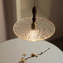 Helnys Clear Glass LED Pendant Light - Minimalist Circular Coffee Loft Hanging Lamp