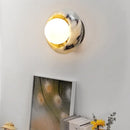 Helnys Modern LED Wall Lamp White Glass Ball Nordic Bedroom Stair Light