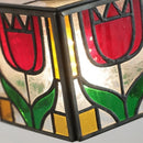 Helnys Square Glass LED Wall Lights Pull Chain Switch Tiffany Style Wandlamp