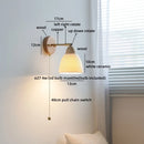 Helnys Nordic LED Wall Light Copper Arm White Glass Bedside Lamp