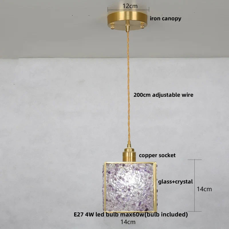 Helnys Crystal Glass LED Pendant Lamp - Adjustable Nordic Modern Luxury Hanging Lights
