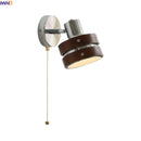 Helnys Iron Wood LED Wall Light with Pull Chain Switch