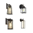 Helnys Outdoor E27 Wall Lantern Sconce Black for Entryway Porch Patio Garage