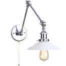 Helnys Vintage Industrial Swing Arm LED Wall Sconce with Pull Chain Switch