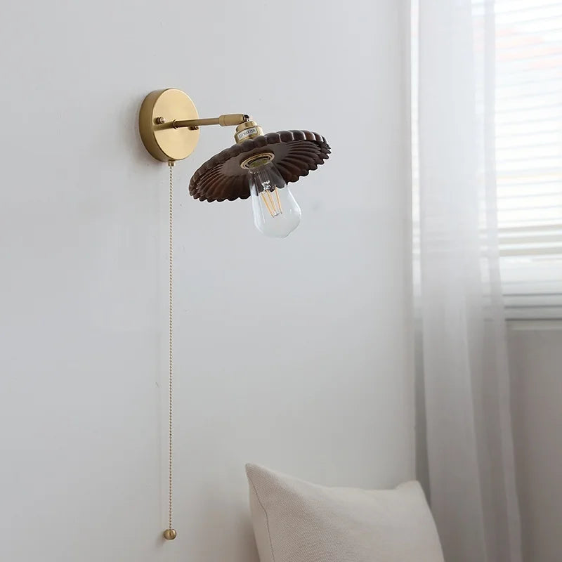 Helnys Modern LED Wall Lamp Walnut Wood Stair Light - Nordic Indoor Fixture