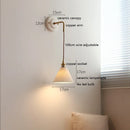 Helnys Ceramic LED Wall Sconce with Adjustable Copper Arm - Nordic Modern Style