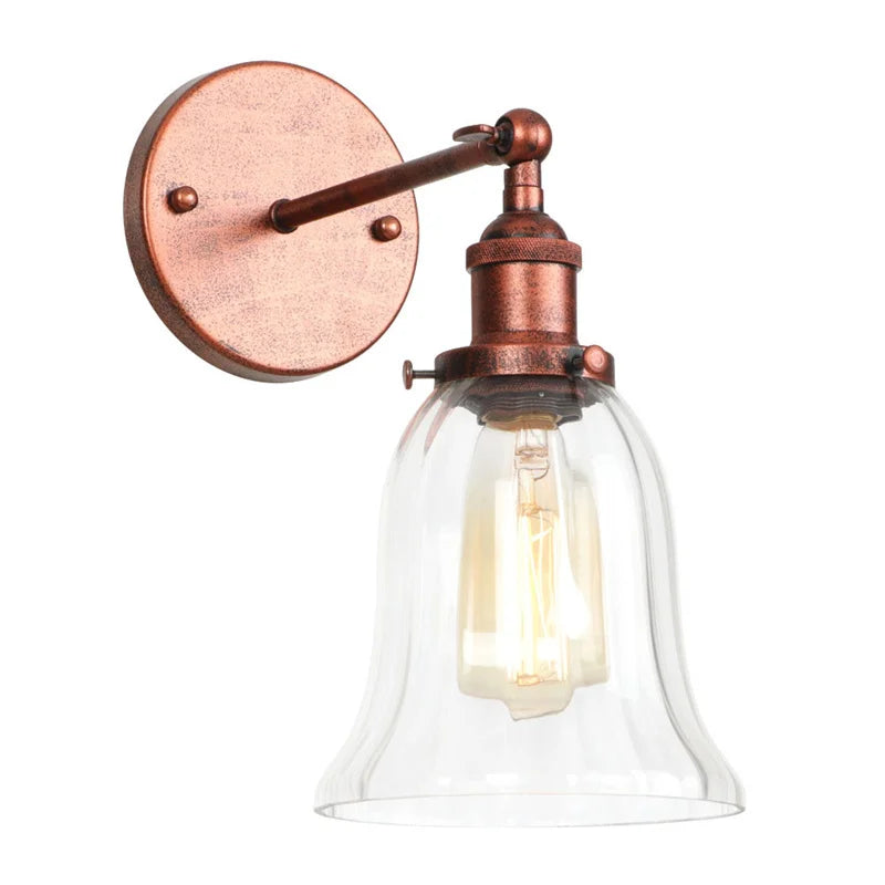 Helnys Industrial Loft LED Wall Light Iron Glass Rustic Reading Dining Room Decor