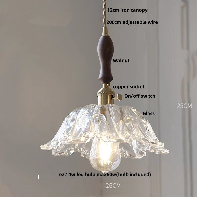 Helnys Modern Glass LED Pendant Light Fixture for Home Decor