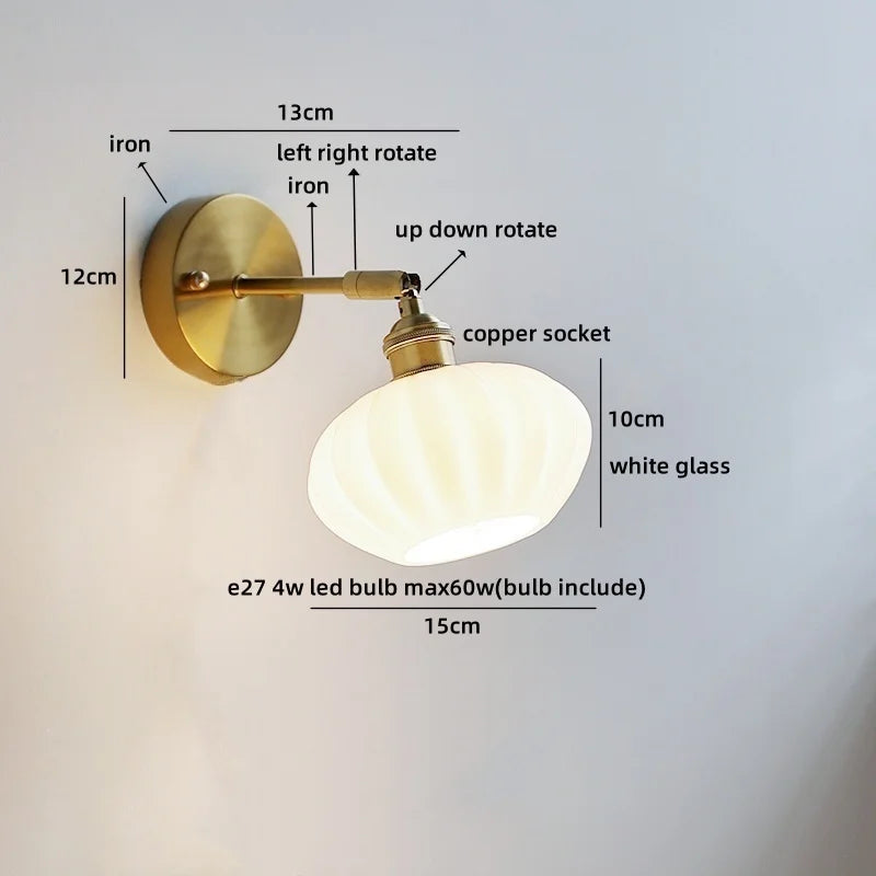 Helnys Ceramic LED Wall Sconce for Home Living Room Bedside Decor