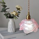 Nordic White Pink Glass Pendant Light by Helnys - Modern Adjustable Kitchen Fixture