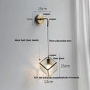 Helnys Clear Glass Wire LED Wall Lights Adjustable Bedside Lamp