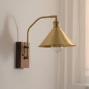 Helnys Nordic Copper LED Wall Lights Fixtures Switch Walnut Wall Lamp