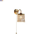 Helnys Crystal Copper LED Wall Light Fixture for Indoor Kitchen Décor