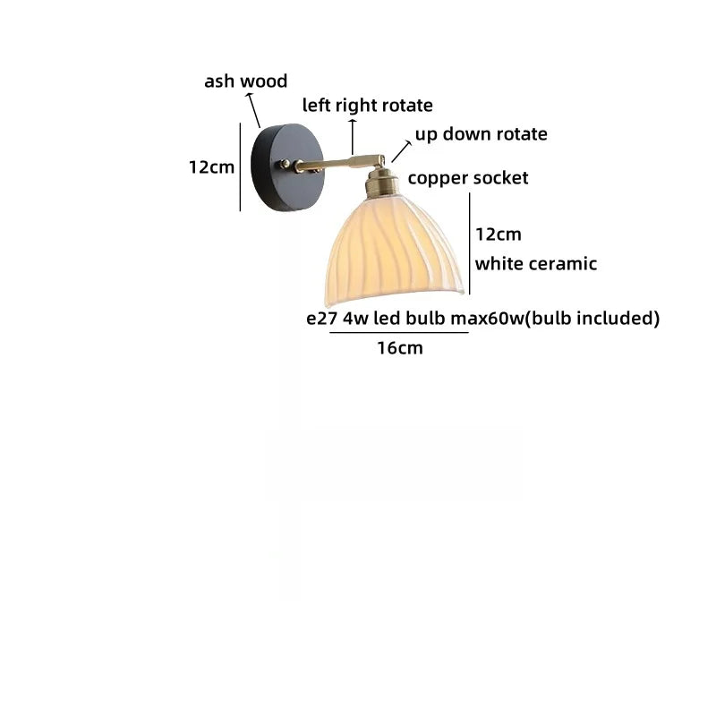Helnys Iron Wood LED Wall Light with Pull Chain Switch