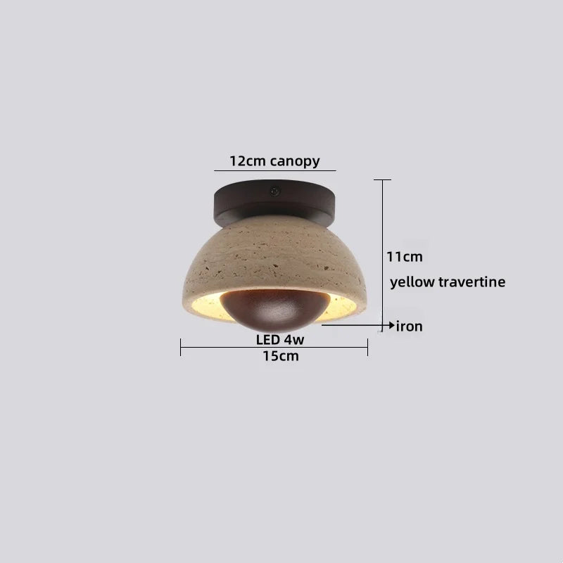 Helnys Black Stone LED Ceiling Lights - Nordic Modern Wood Canopy Ceiling Lamp