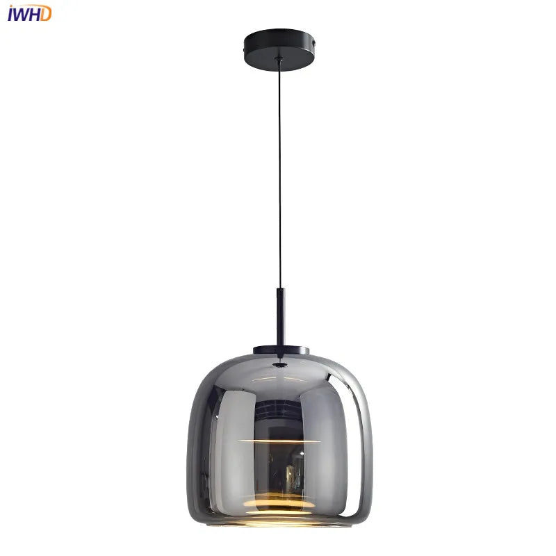 Helnys Nordic LED Pendant Lights 8W Smoky Glass Hanglamp