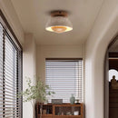 Helnys Walnut Wood LED Ceiling Lights Modern Style Home Decor Flush Mount