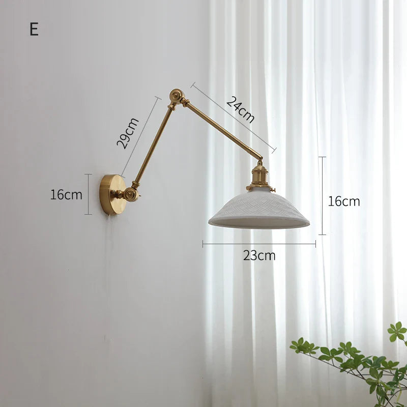 Helnys Ceramic LED Wall Sconce Pull Chain Switch Up Down Light