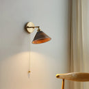 Helnys Copper Socket LED Wall Lights Pull Chain Switch Nordic Modern.arraycopy