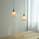 Helnys White Glass LED Pendant Light - Nordic Modern Hang Lamp for Home Decor