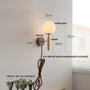 Helnys Moon Lamp Walnut Wood Base LED Wall Light