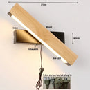 Helnys Nordic LED Wall Sconce Pull Chain Switch Wood Modern Stair Light Fixtures