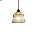 Helnys Clear Glass LED Pendant Light Hanging Fixture Adjustable Copper Wood Glass_Luminaire