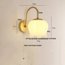 Helnys Iron LED Wall Sconce Pull Chain Switch Stair Light - Modern Nordic Art Design
