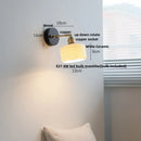 Helnys Copper LED Wall Lights Pull Chain Switch Modern Bedside Lamp