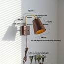 Helnys Walnut Wood LED Wall Sconce with Pull Chain Switch